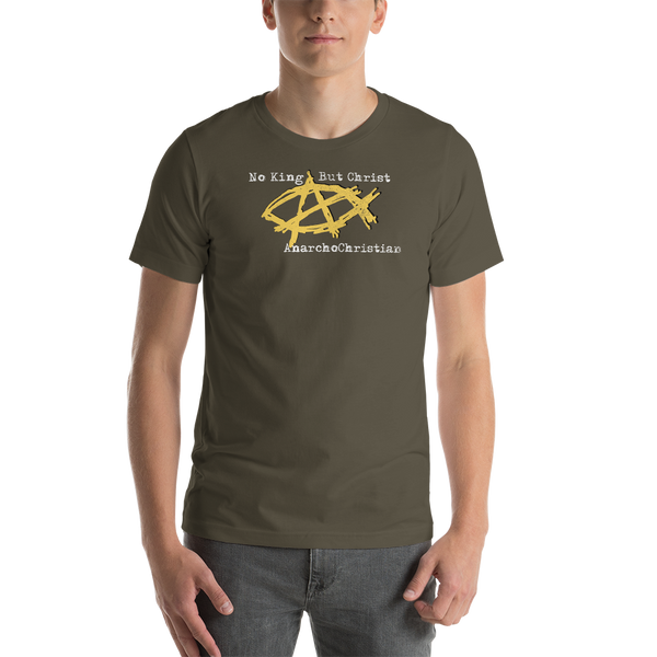 AnarchoChristian - No King But Christ - Anarchist Jesus Fish Premium T-Shirt - Proud Libertarian - AnarchoChristian