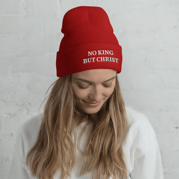 AnarchoChristian - No King But Christ Cuffed Beanie - Proud Libertarian - AnarchoChristian