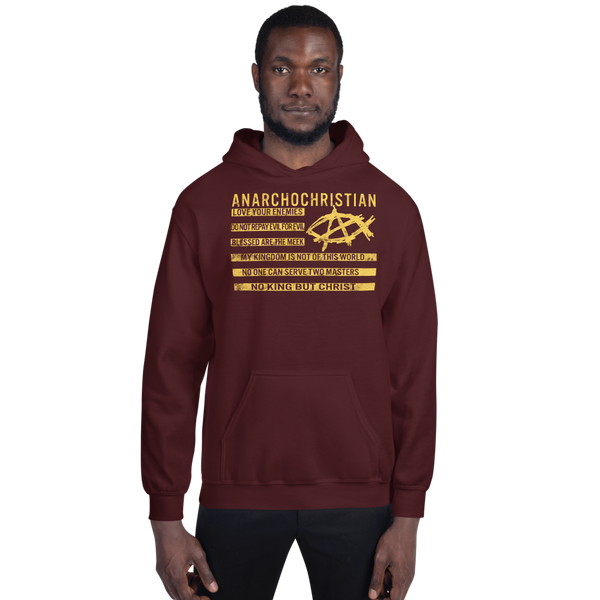 AnarchoChristian No King But Christ Christian Flag Unisex Hoodie - Proud Libertarian - AnarchoChristian