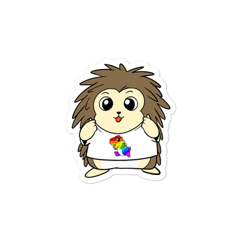 LGBTQ Tyrannosaurus Rex Cartoon Porcupine - Bubble-free stickers - Proud Libertarian - Cartoons of Liberty