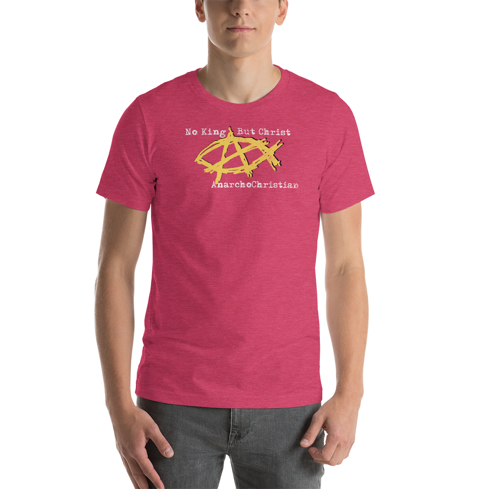 AnarchoChristian - No King But Christ - Anarchist Jesus Fish Premium T-Shirt - Proud Libertarian - AnarchoChristian