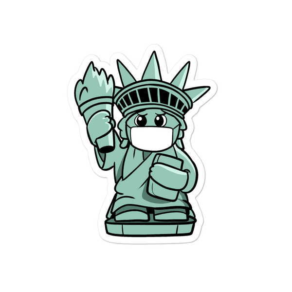 Masked Liberty Cartoon - Bubble-free stickers - Proud Libertarian - Cartoons of Liberty