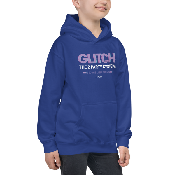 Glitch the Two Party System Kids Hoodie - Proud Libertarian - Pirate Smile