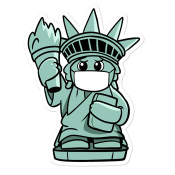 Masked Liberty Cartoon - Bubble-free stickers - Proud Libertarian - Cartoons of Liberty