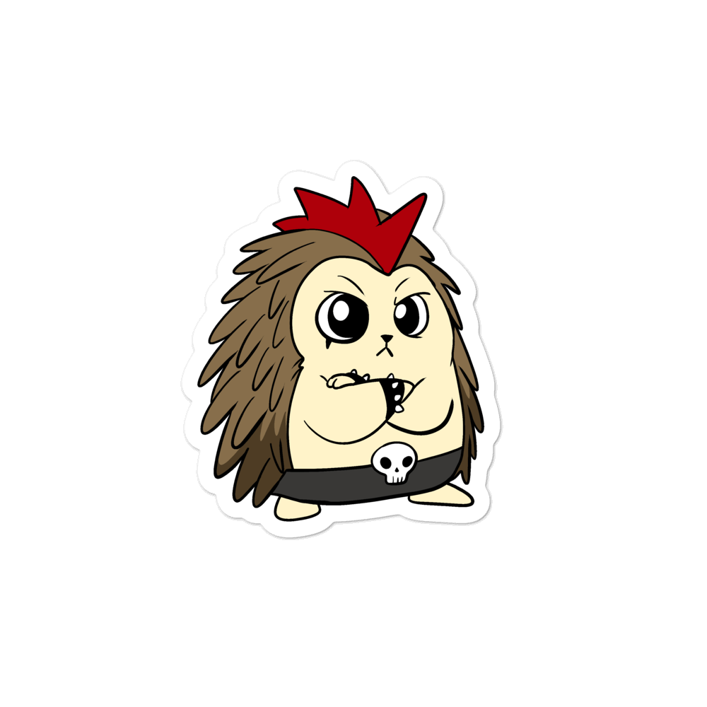 Angry Libertarian Cartoon Porcupine - Bubble-free stickers - Proud Libertarian - Cartoons of Liberty