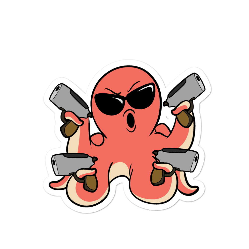 Second Amendment Octopus Cartoon - Bubble-free stickers - Proud Libertarian - Cartoons of Liberty