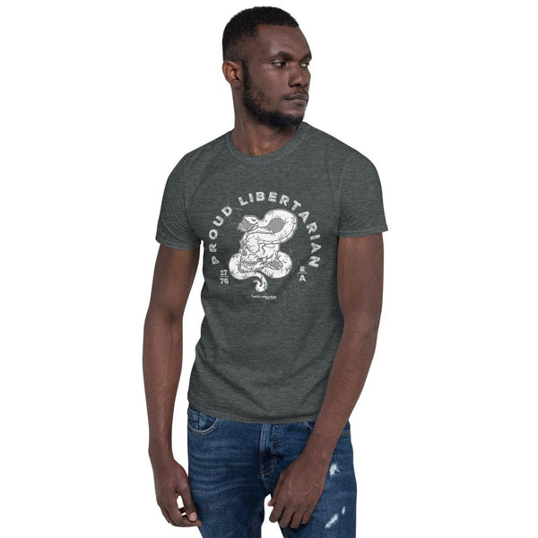 Proud Libertarian Snake Skull Shirt Short-Sleeve Unisex T-Shirt - Proud Libertarian - Proud Libertarian