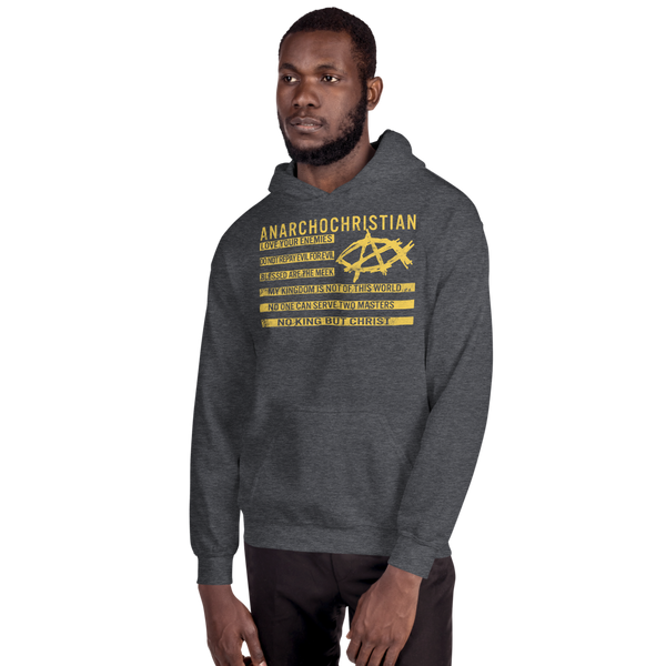 AnarchoChristian No King But Christ Christian Flag Unisex Hoodie - Proud Libertarian - AnarchoChristian