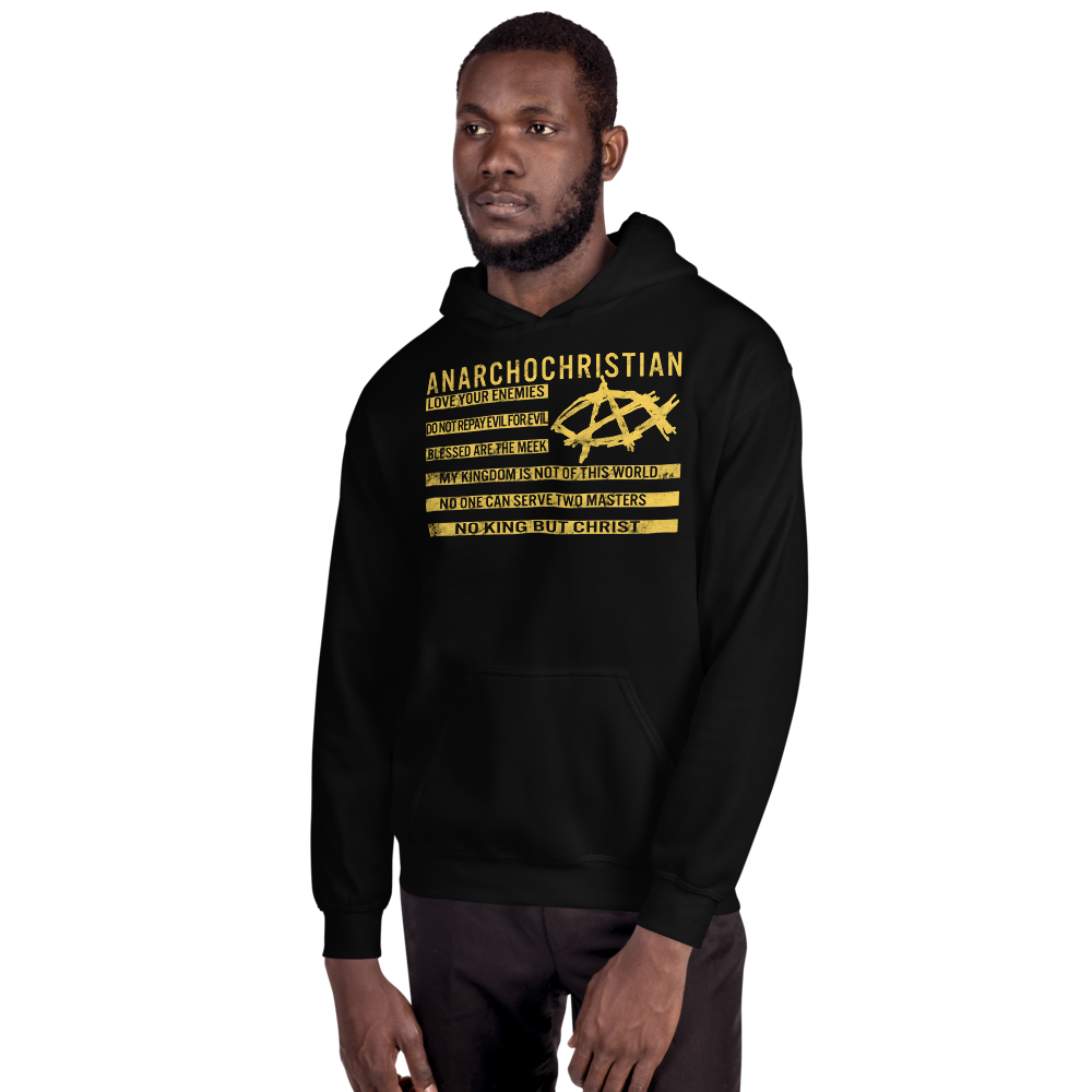 AnarchoChristian No King But Christ Christian Flag Unisex Hoodie - Proud Libertarian - AnarchoChristian