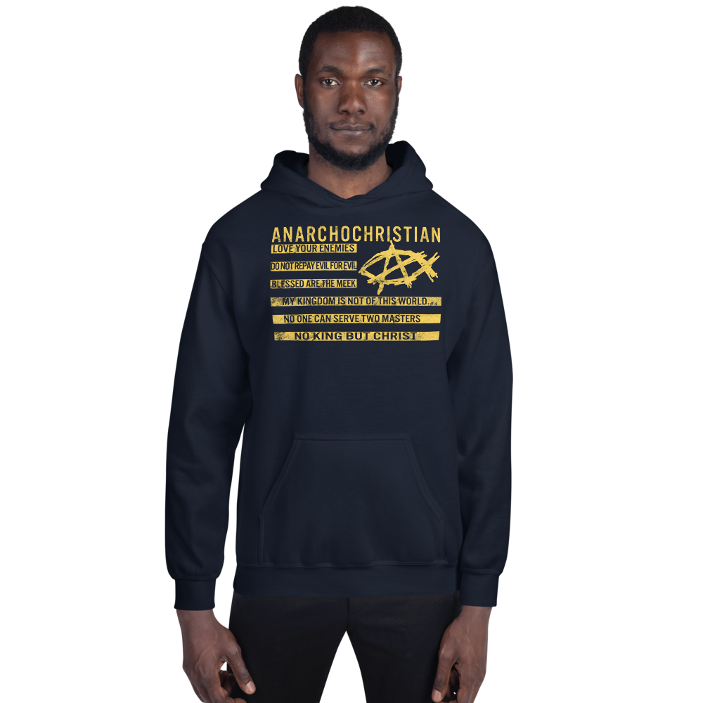 AnarchoChristian No King But Christ Christian Flag Unisex Hoodie - Proud Libertarian - AnarchoChristian