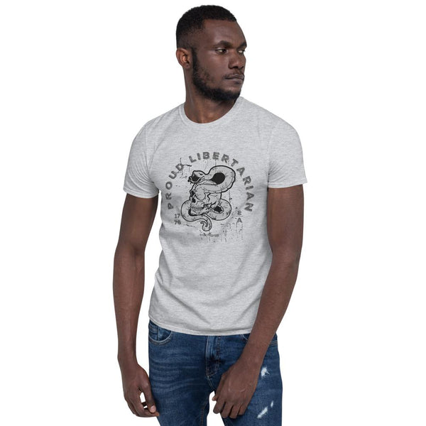 Proud Libertarian Snake Skull Shirt Short-Sleeve Unisex T-Shirt - Proud Libertarian - Proud Libertarian