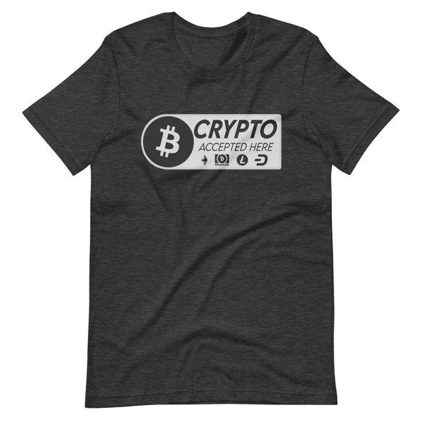 Crypto Accepted Here Short-Sleeve Unisex T-Shirt - Proud Libertarian - Libertarian Frontier