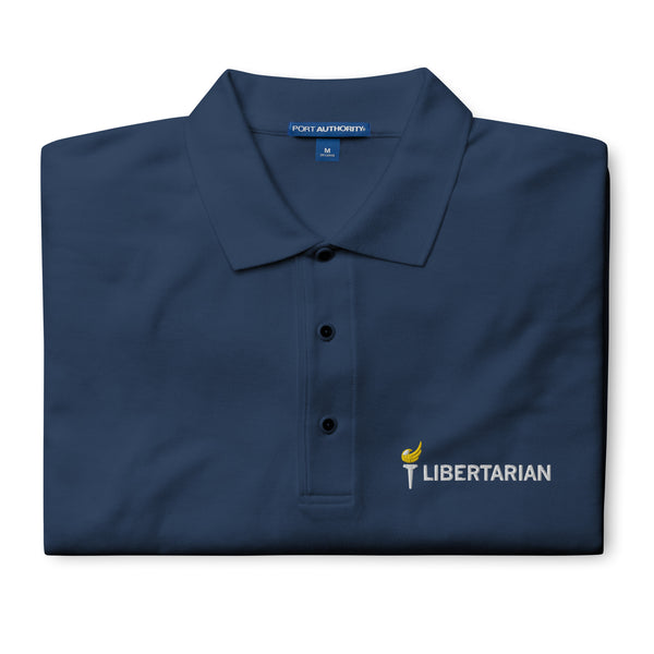 Libertarian Party Torch Men's Premium Polo - Proud Libertarian - Proud Libertarian