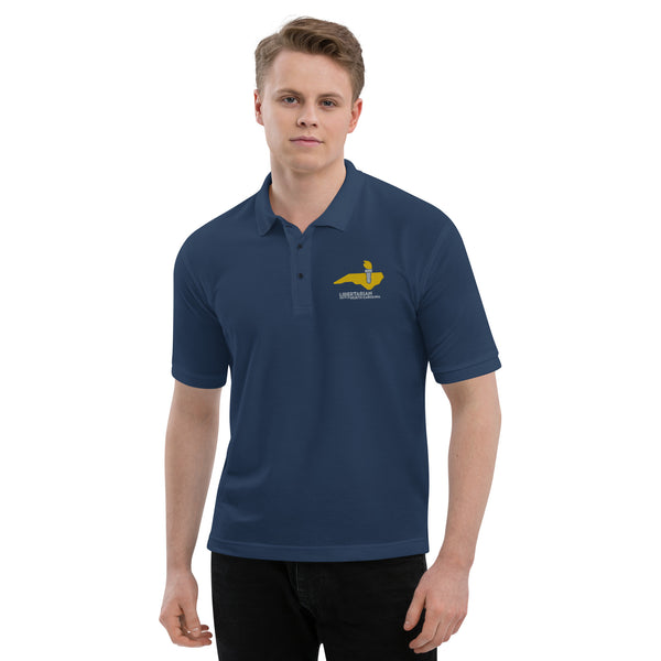 LPNC Men's Premium Polo - Proud Libertarian - Libertarian Party of North Carolina