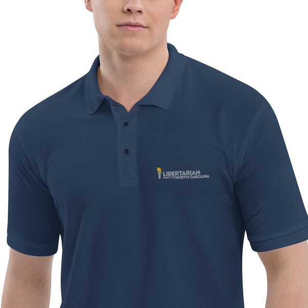 LPNC Men's Premium Polo - Proud Libertarian - Libertarian Party of North Carolina