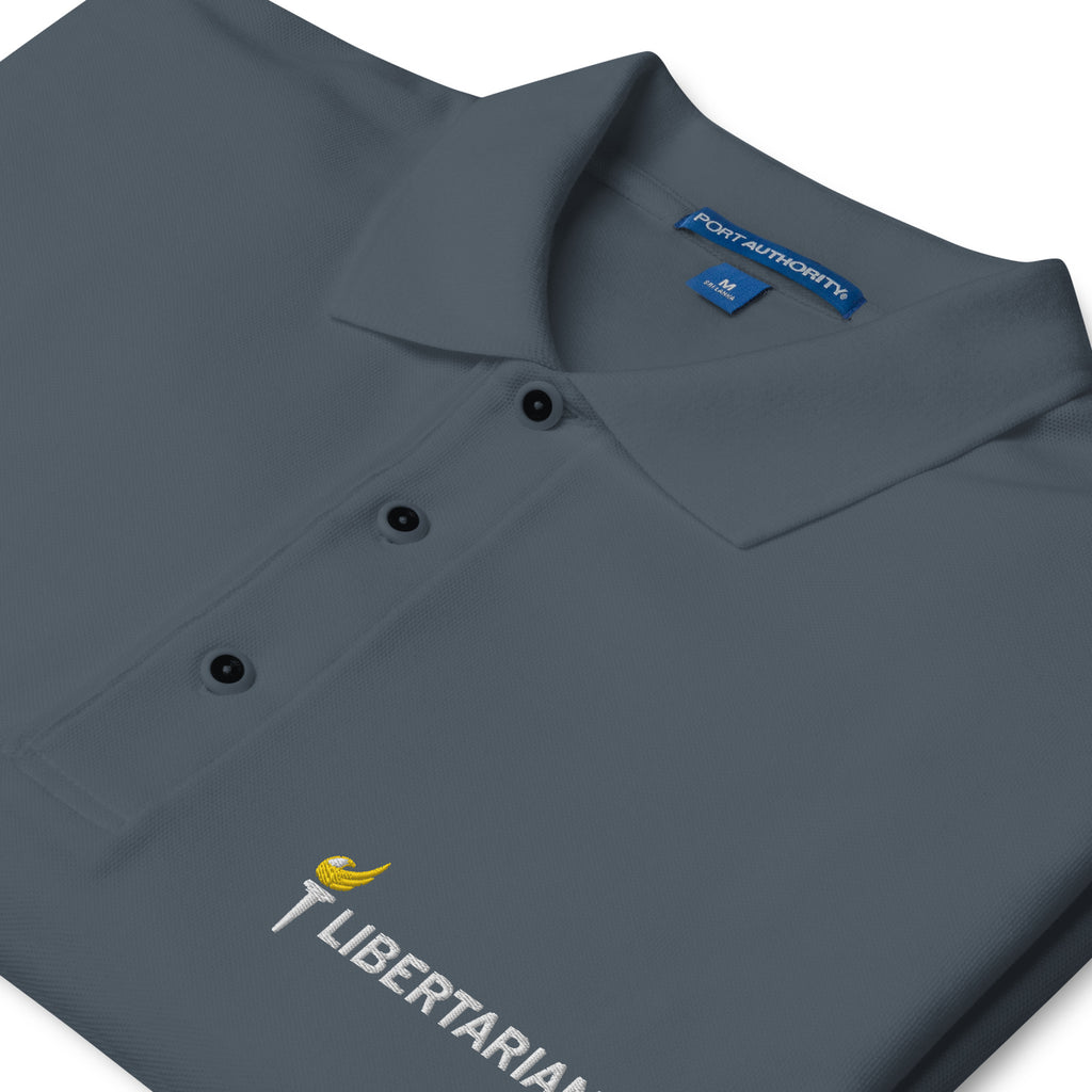 Libertarian Party Torch Men's Premium Polo - Proud Libertarian - Proud Libertarian