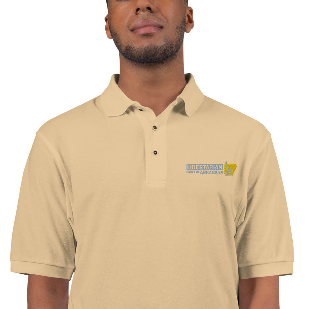 LP Arkansas Men's Premium Polo - Proud Libertarian - Libertarian Party of Arkansas