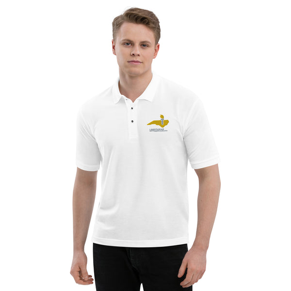 LPNC Men's Premium Polo - Proud Libertarian - Libertarian Party of North Carolina