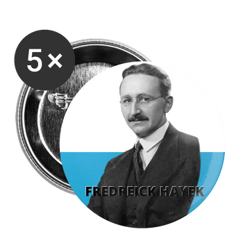 Frederick Hayek Buttons small 1'' (5-pack) - Proud Libertarian - Proud Libertarian