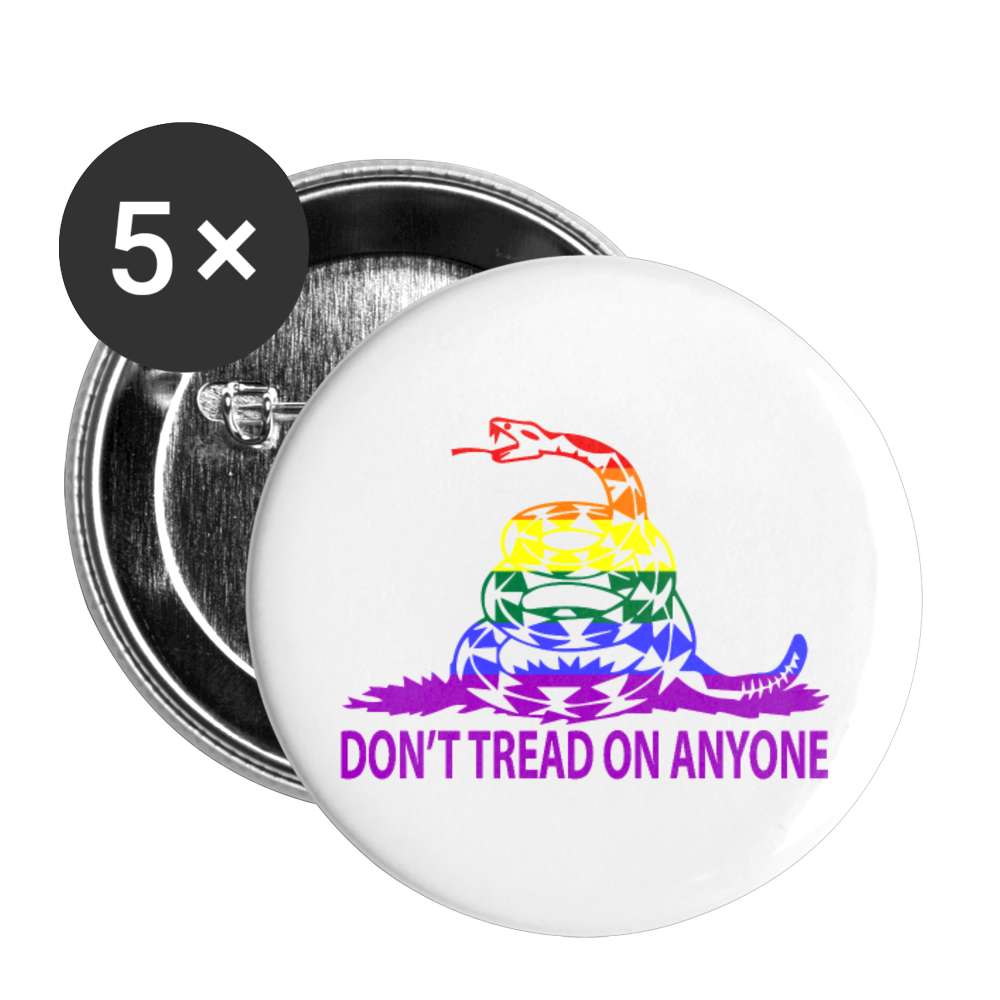 Don't Tread on Anyone LGBT Buttons large 2.2'' (5-pack) - Proud Libertarian - Proud Libertarian