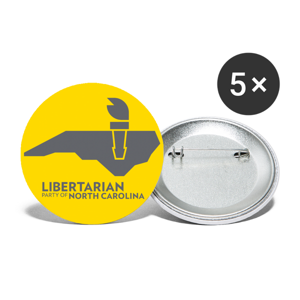 LPNC Buttons small 1'' (5-pack) - Proud Libertarian - Libertarian Party of North Carolina