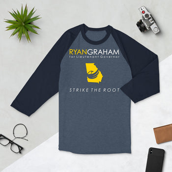 Ryan Graham for Georgia 3/4 sleeve raglan shirt - Proud Libertarian - Graham for Georgia