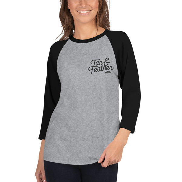 Tar and Feather 3/4 sleeve raglan shirt - Proud Libertarian - The Brian Nichols Show