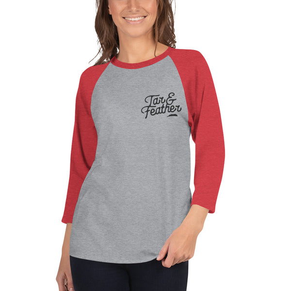 Tar and Feather 3/4 sleeve raglan shirt - Proud Libertarian - The Brian Nichols Show