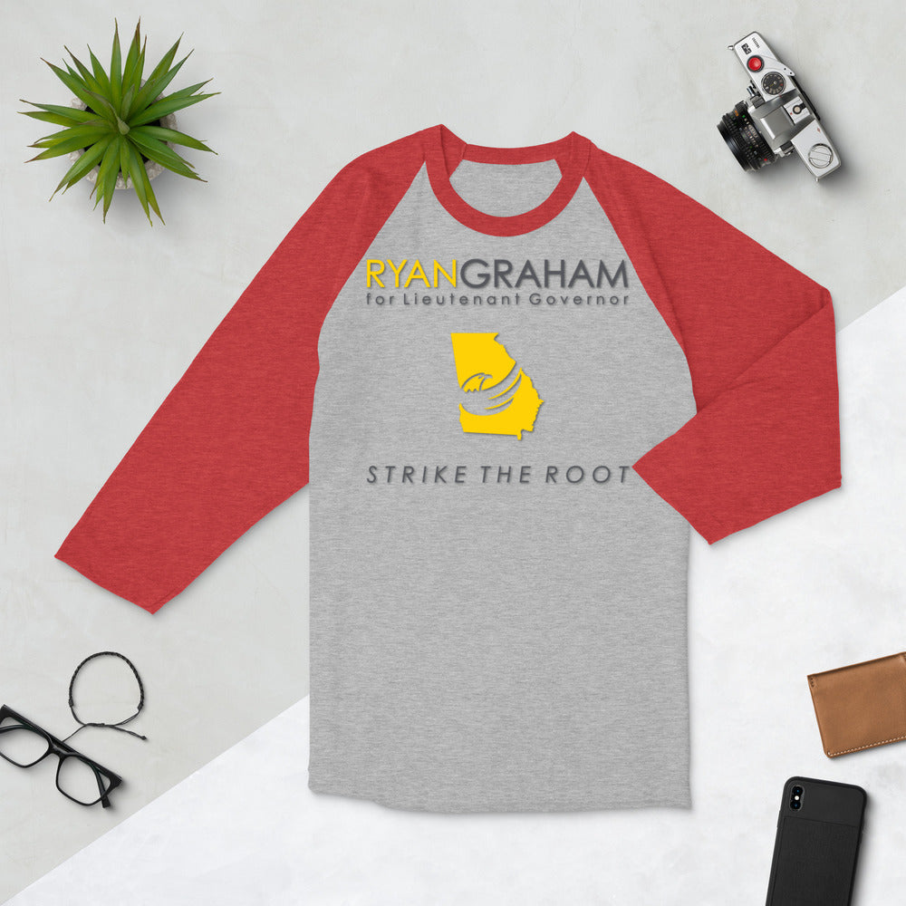 Ryan Graham for Georgia 3/4 sleeve raglan shirt - Proud Libertarian - Graham for Georgia