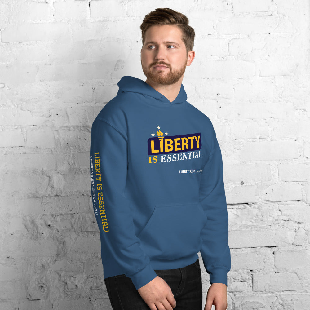 Liberty is Essential (logo) Unisex Hoodie - Proud Libertarian - Liberty is Essential