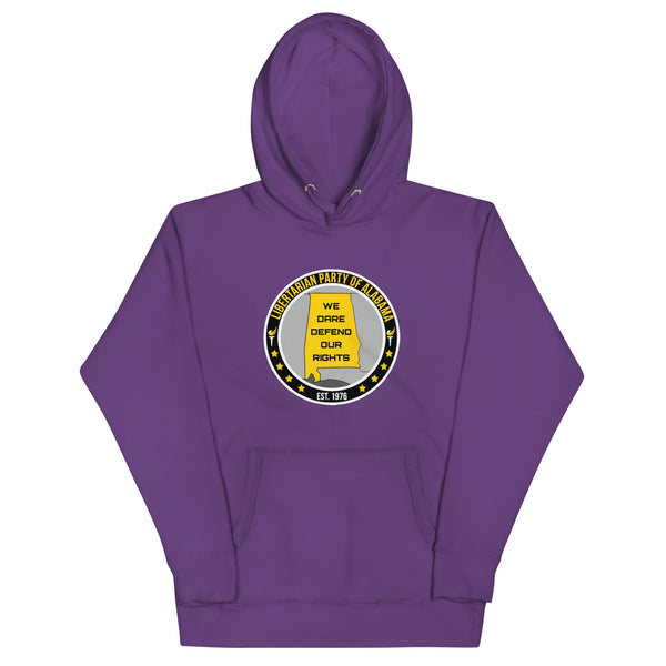 Libertarian Party of Alabama - We Dare Defend our Rights Unisex Hoodie - Proud Libertarian - Libertarian Party of Alabama