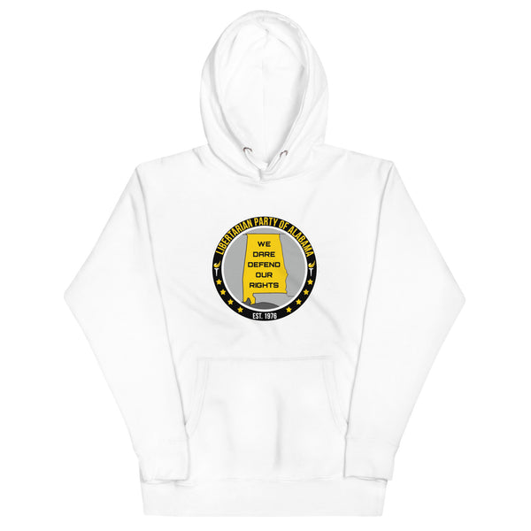 Libertarian Party of Alabama - We Dare Defend our Rights Unisex Hoodie - Proud Libertarian - Libertarian Party of Alabama