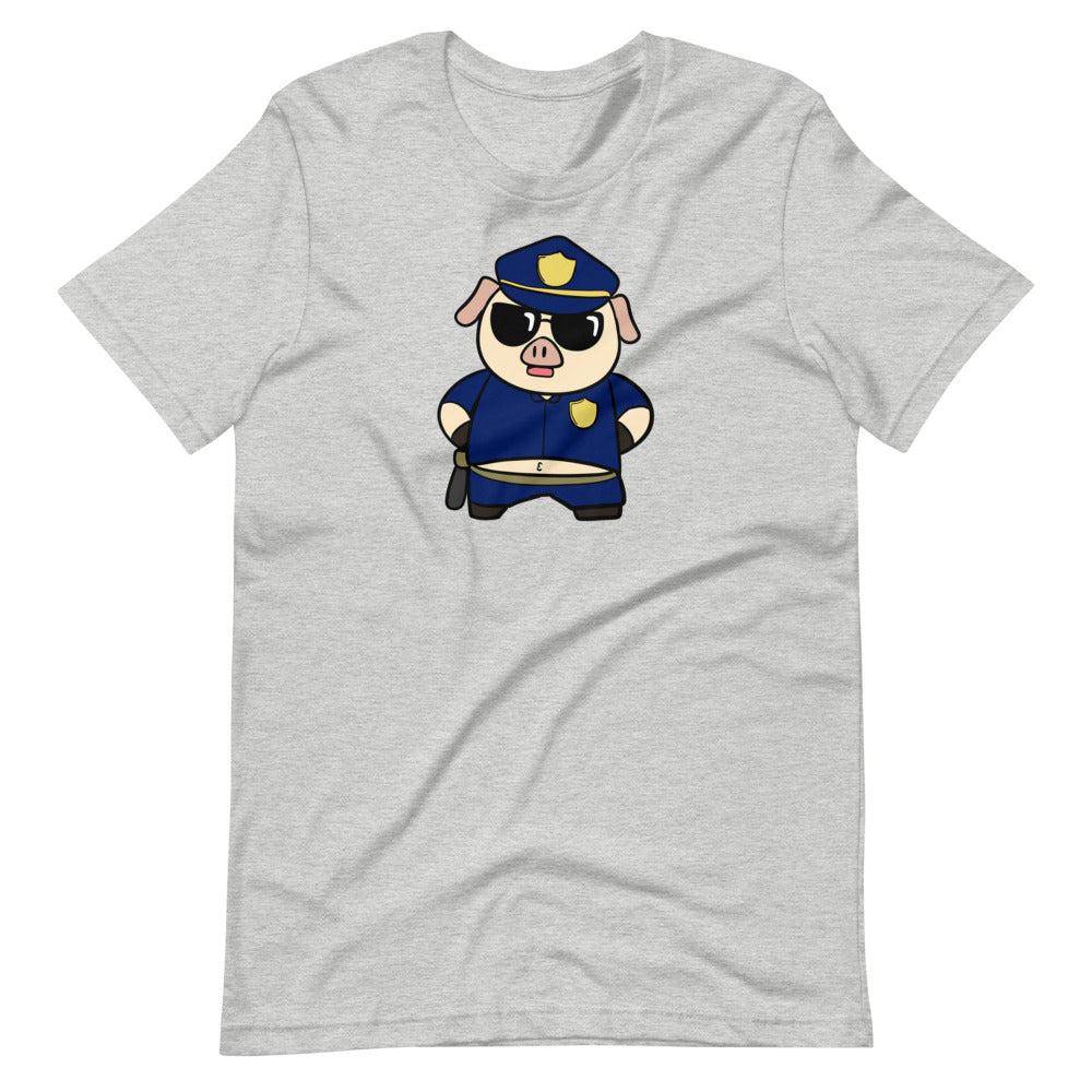 Police Pig Cartoon Short-Sleeve Unisex T-Shirt - Proud Libertarian - Cartoons of Liberty