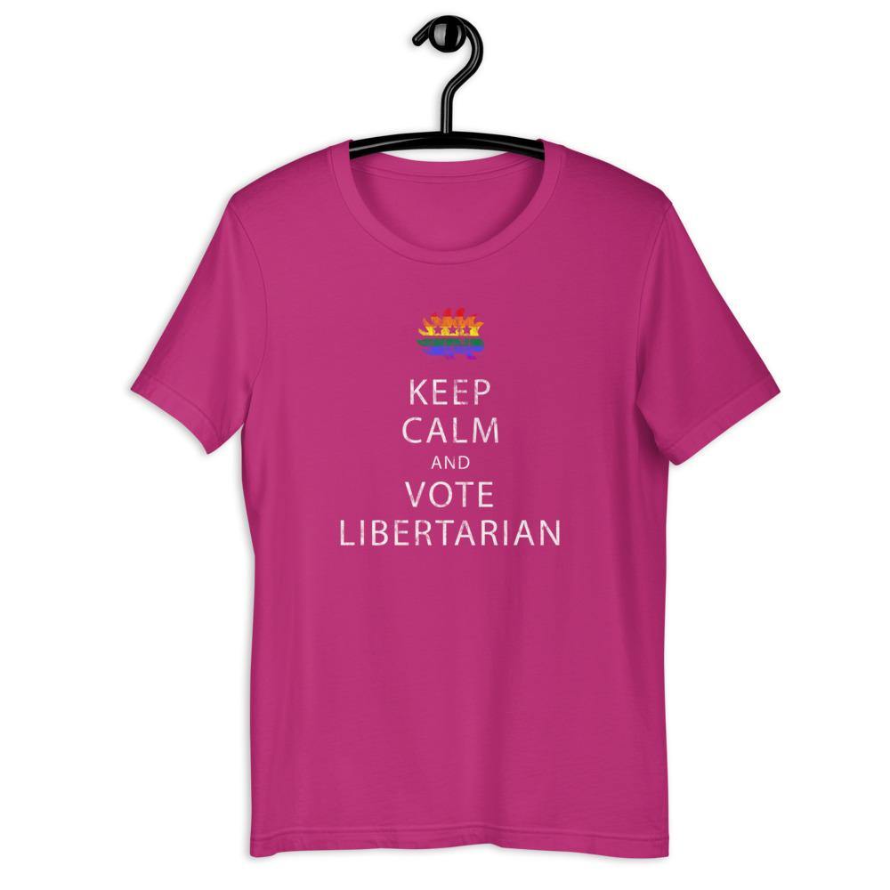 Keep Calm and Vote Libertarian LGBT Pride Unisex T-Shirt - Proud Libertarian - Proud Libertarian