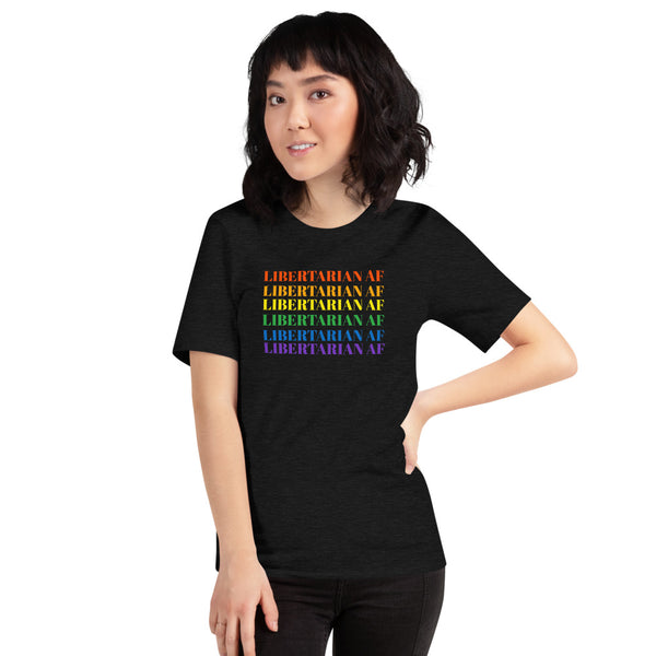 Libertarian AF (LGBTQ) Short-Sleeve Unisex T-Shirt - Proud Libertarian - Proud Libertarian