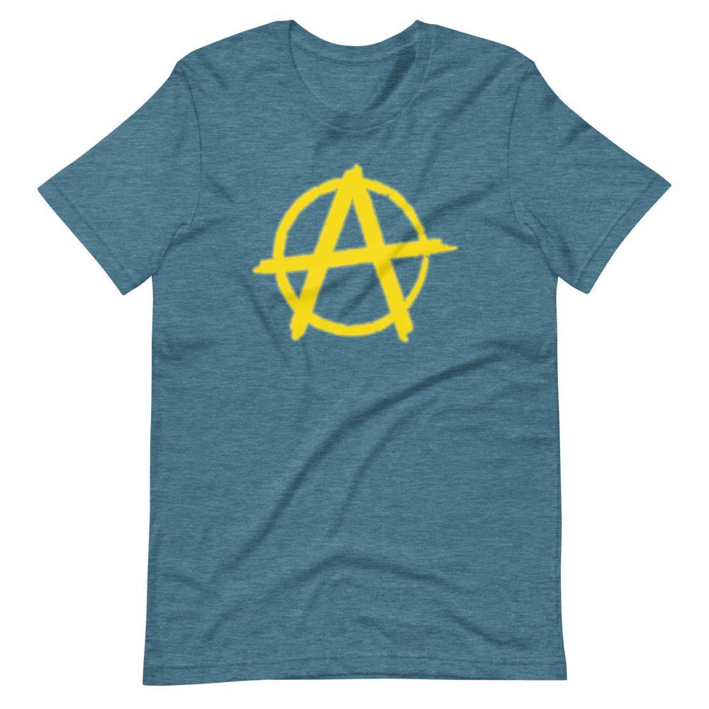 AnarchySignYellow Short-Sleeve Unisex T-Shirt - Proud Libertarian - Libertarian Frontier