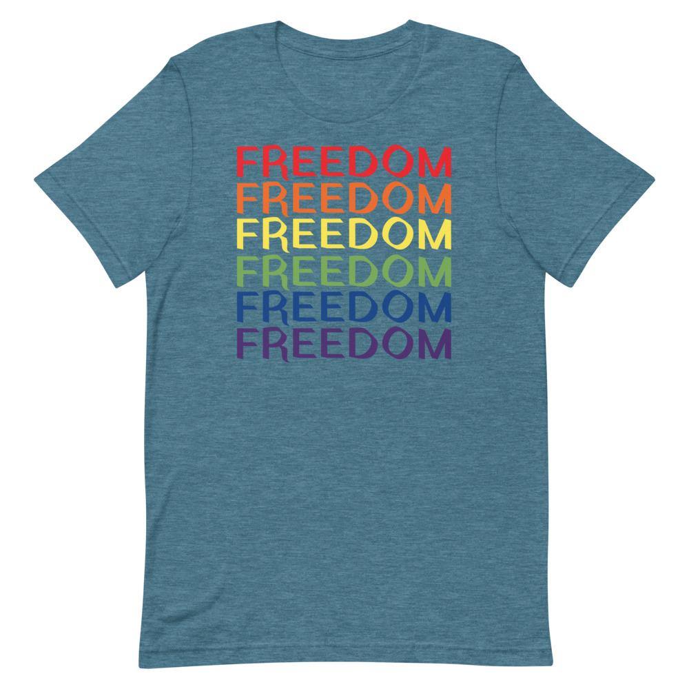 FREEDOM (LGBTQ PRIDE) Short-Sleeve Unisex T-Shirt - Proud Libertarian - Proud Libertarian