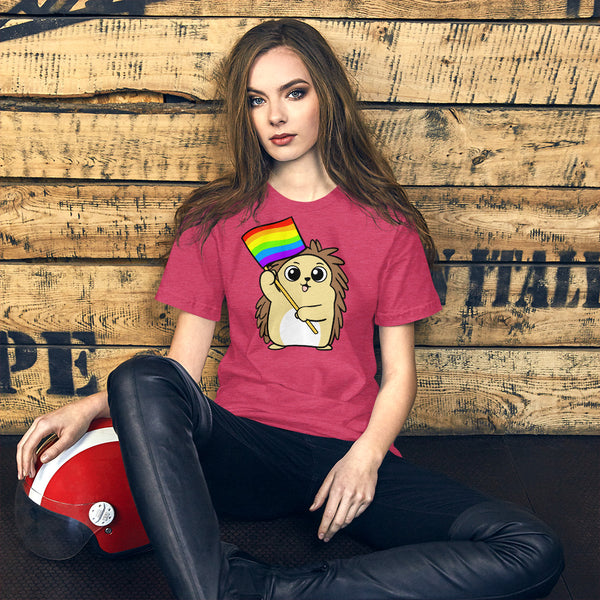 LGBTQ Cartoon Porcupine Short-Sleeve Unisex T-Shirt - Proud Libertarian - Cartoons of Liberty