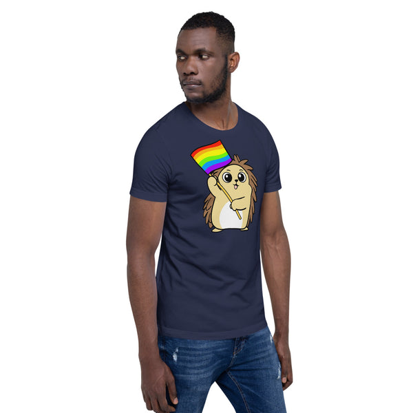 LGBTQ Cartoon Porcupine Short-Sleeve Unisex T-Shirt - Proud Libertarian - Cartoons of Liberty