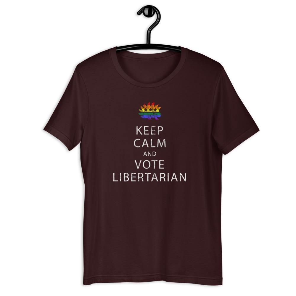 Keep Calm and Vote Libertarian LGBT Pride Unisex T-Shirt - Proud Libertarian - Proud Libertarian