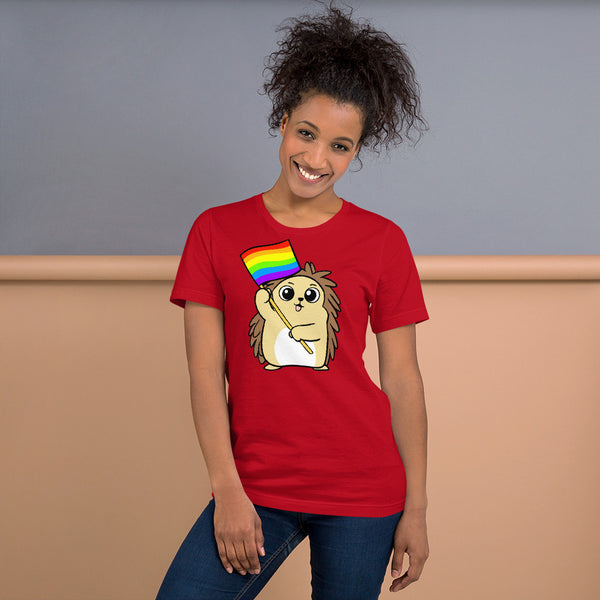 LGBTQ Cartoon Porcupine Short-Sleeve Unisex T-Shirt - Proud Libertarian - Cartoons of Liberty