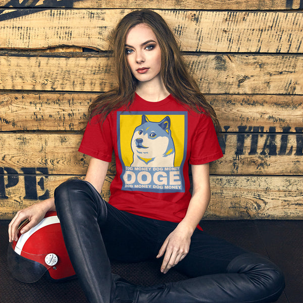 Dog Money Doge Cryptocurrency Short-Sleeve Unisex T-Shirt - Proud Libertarian - Proud Libertarian