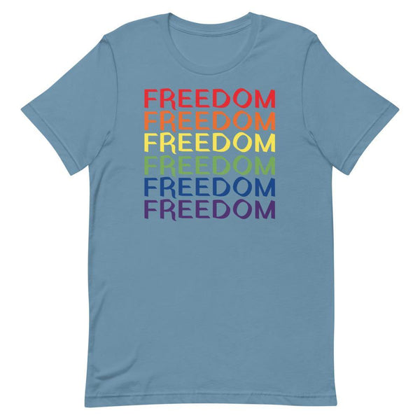 FREEDOM (LGBTQ PRIDE) Short-Sleeve Unisex T-Shirt - Proud Libertarian - Proud Libertarian