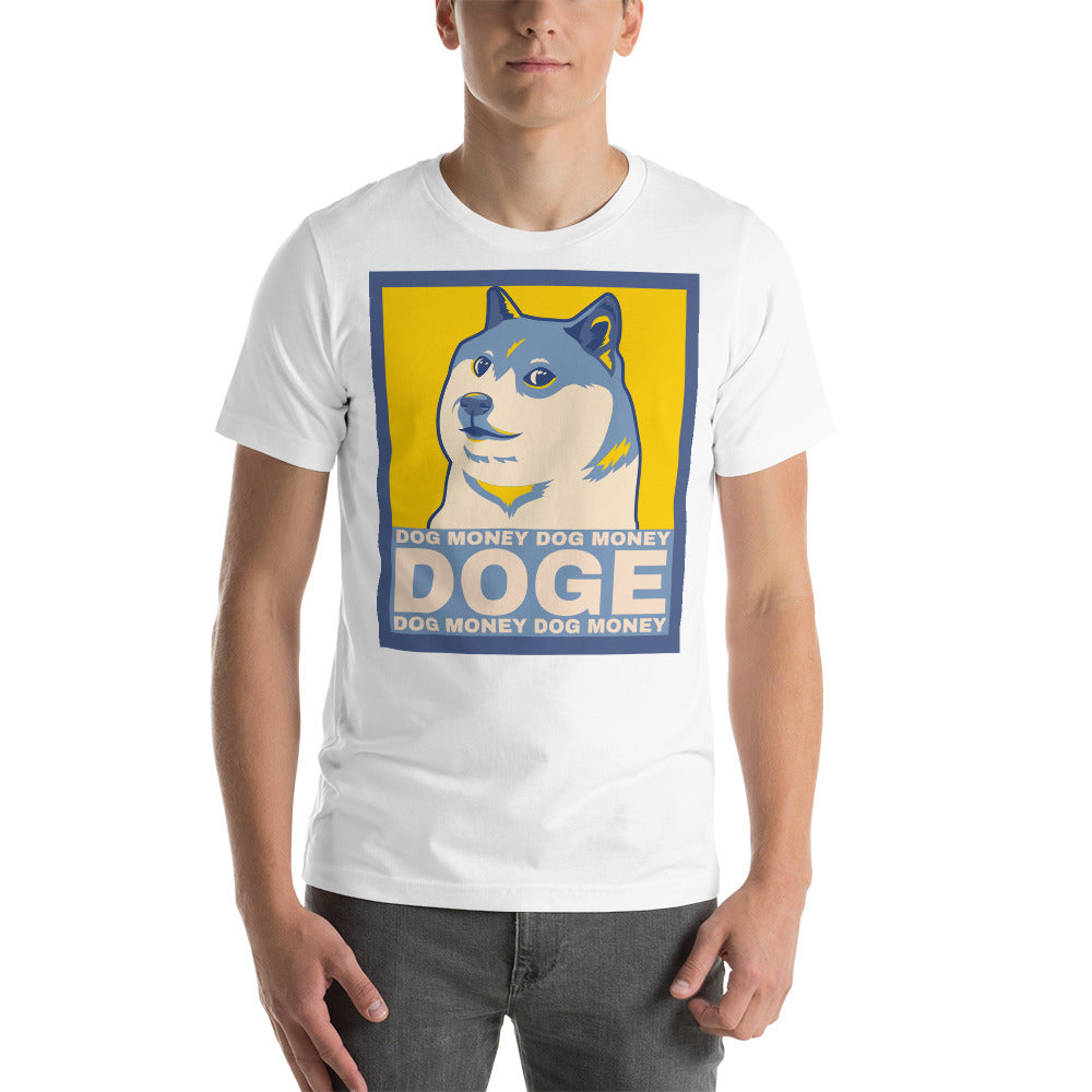 Dog Money Doge Cryptocurrency Short-Sleeve Unisex T-Shirt - Proud Libertarian - Proud Libertarian