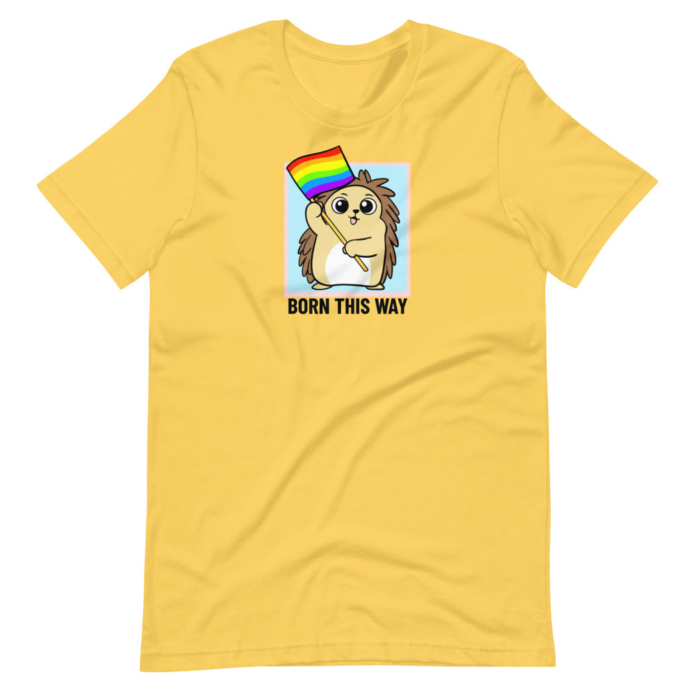 Born This Way LGBT Pride Cartoon Porcupine Short-Sleeve Unisex T-Shirt - Proud Libertarian - Cartoons of Liberty