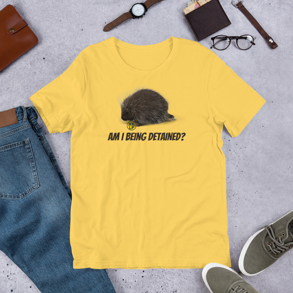 Am I Being Detained? Alaska LP Short-Sleeve Unisex T-Shirt - Proud Libertarian - Alaska Libertarian Party