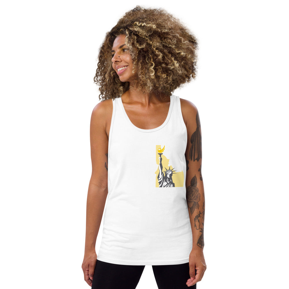 Huckleberries and Potatoes Unisex Tank Top - Proud Libertarian - Libertarian Party of Idaho