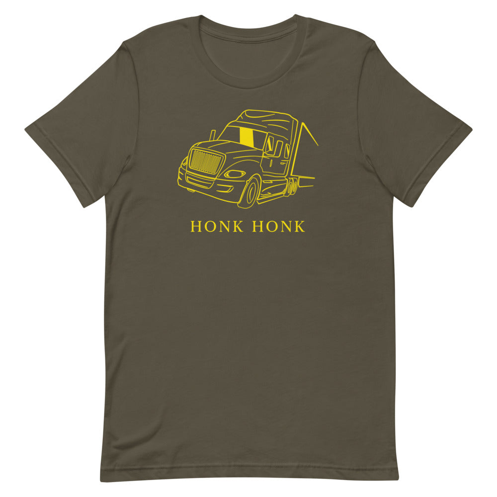 Honk Hunk Trucker Protest (Don't Tread) Short-Sleeve Unisex T-Shirt - Proud Libertarian - Owluntaryist