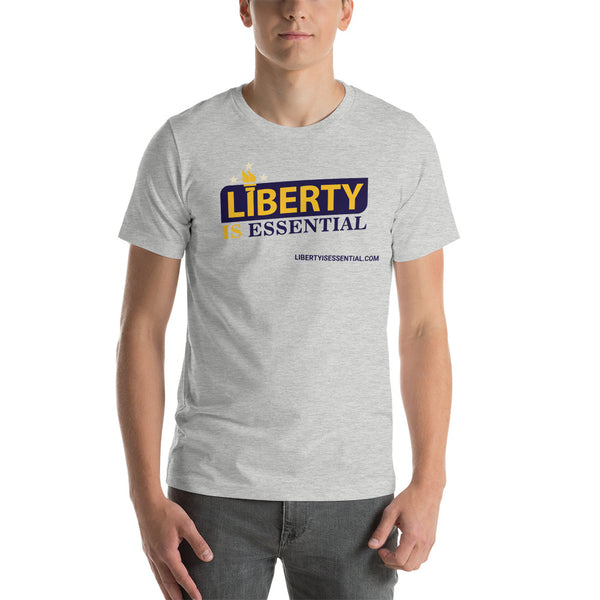 Liberty is Essential (logo) Short-Sleeve Unisex T-Shirt - Proud Libertarian - Liberty is Essential