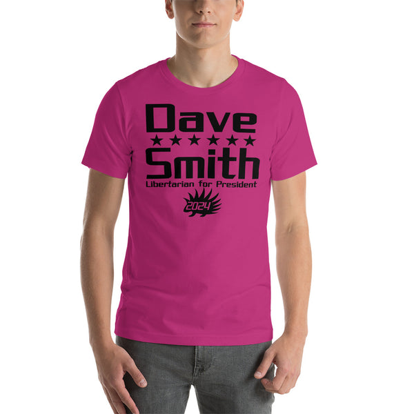 Dave Smith for President 2024 Short-Sleeve Unisex T-Shirt - Proud Libertarian - Libertarian Frontier